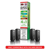 IVG 2400 RELOAD POD 4 PACK LIME EDITION (5)